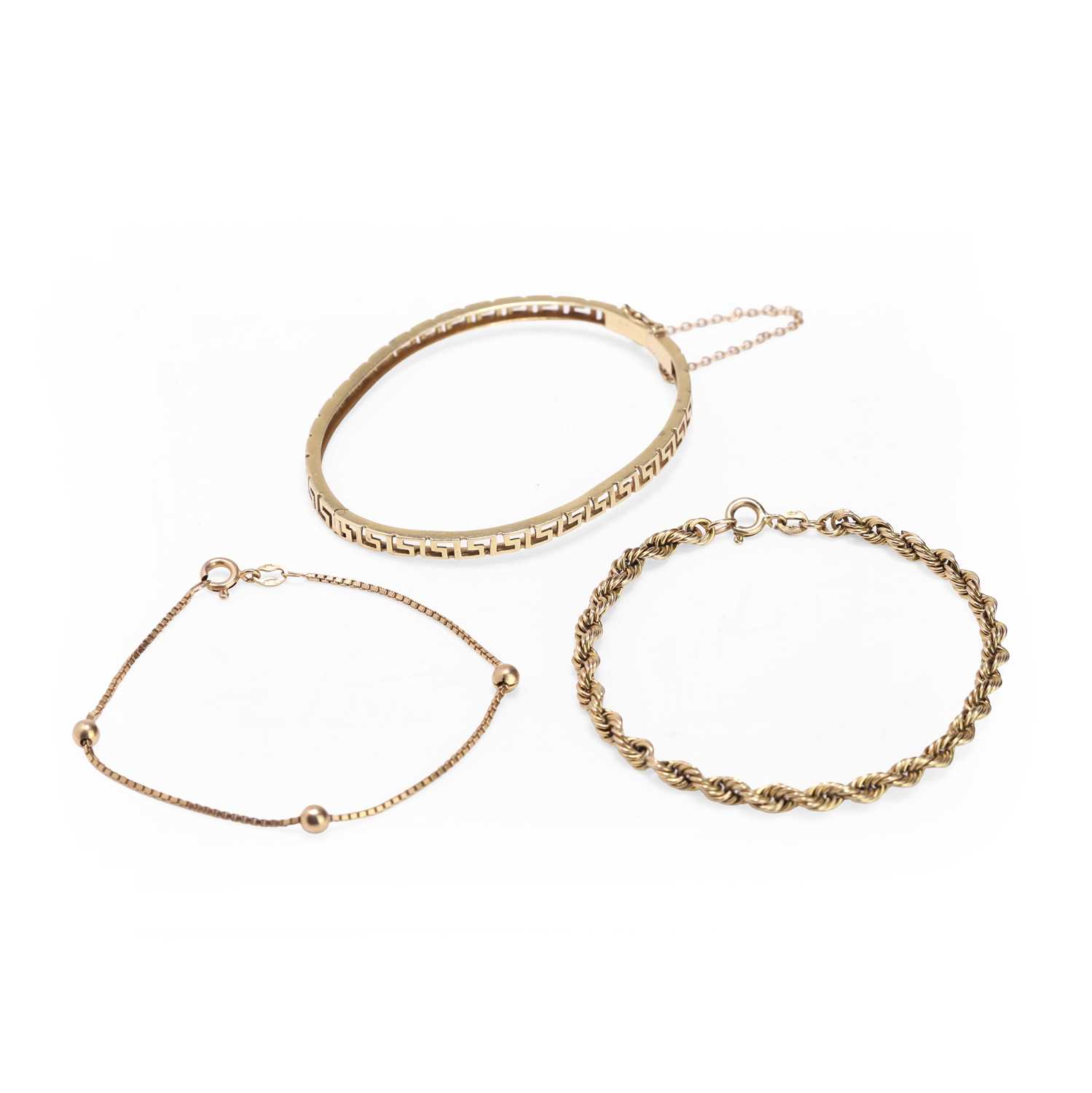 Lot 214 - A group of three bracelets