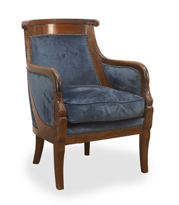 Lot 502 - A French Empire mahogany gondola chair
