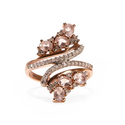 Lot 90 - A 9ct morganite and diamond dress ring