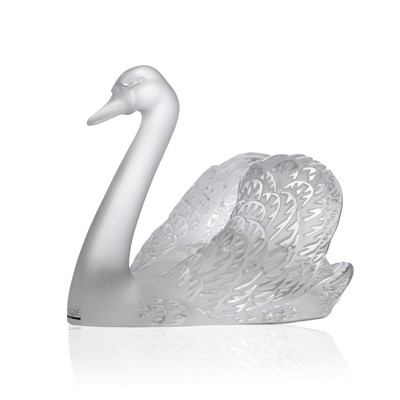 Lot 166 - A Lalique 'Swan Head Up' glass figure