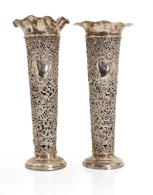 Lot 36A - A pair of silver spill vases