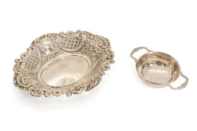 Lot 35A - A silver repoussé dish