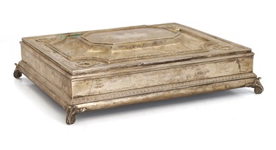Lot 25A - A large silver humidor