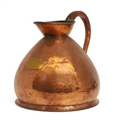 Lot 317 - A copper four gallon measuring jug
