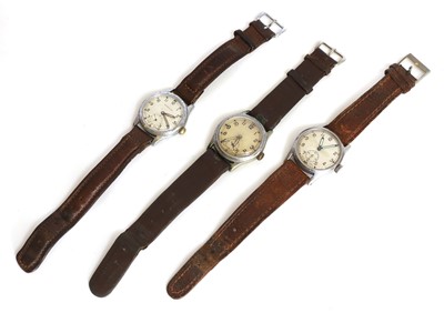 Lot 116 - Three WWII British ATP mechanical wristwatches