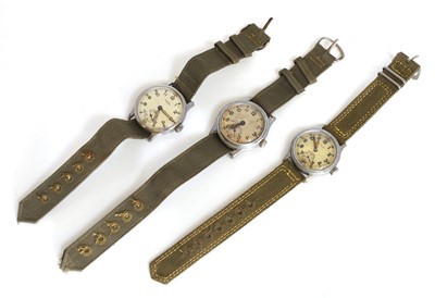 Lot 115 - Three WWII British ATP mechanical wristwatches