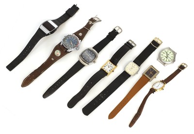 Lot 124 - Eight various modern wristwatches