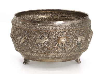 Lot 78 - A Thai white metal offering bowl