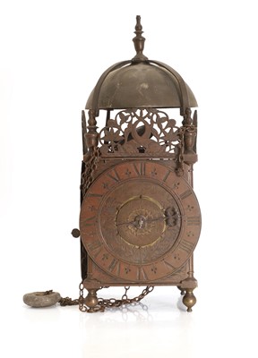 Lot 208 - A brass lantern clock by Thomas Dyde, London