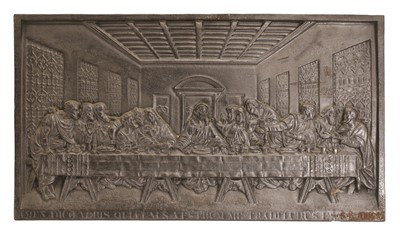 Lot 275 - A cast iron plaque of The Last Supper