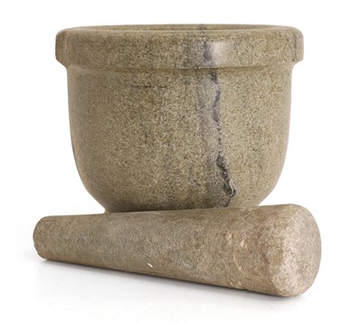 Lot 276 - A marble mortar and pestle