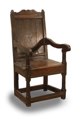 Lot 520 - An oak Wainscot chair