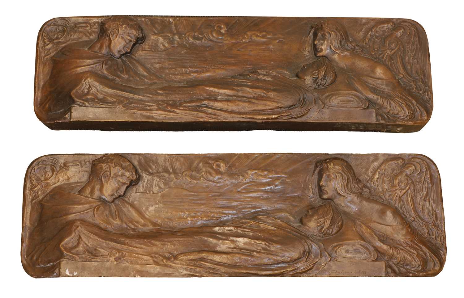 Lot 288 - An Art Nouveau bronze plaque
