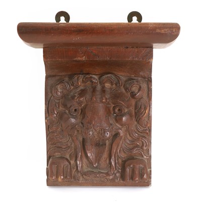 Lot 278 - A carved beech wall bracket