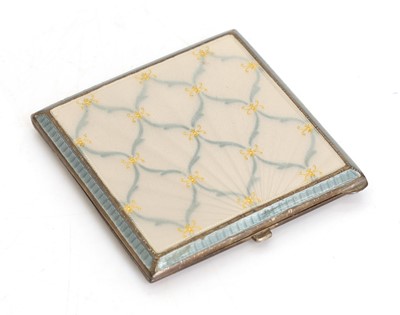Lot 44A - A silver and enamelled ladies powder compact