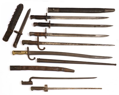 Lot 385 - Eight various bayonets
