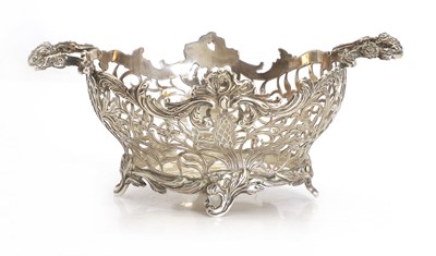 Lot 13 - A Victorian silver bread basket