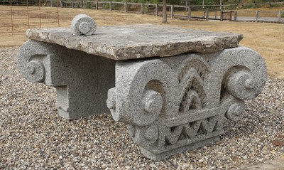Lot 551 - A granite capital dessert table