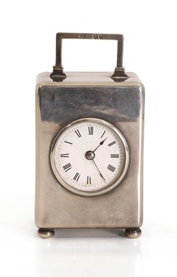 Lot 205 - A late Victorian silver cased carriage clock