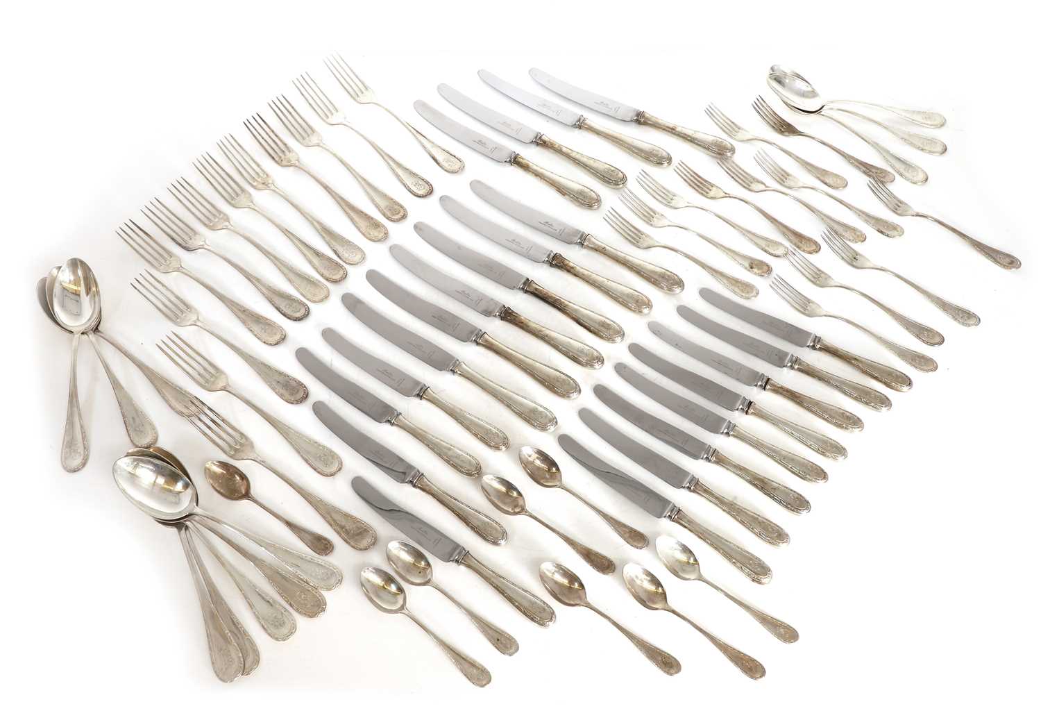 Lot 4 - A German silver part flatware service