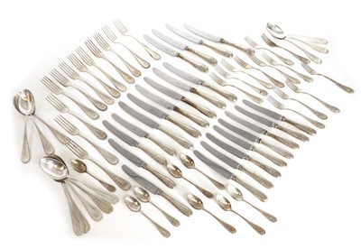 Lot 4 - A German silver part flatware service