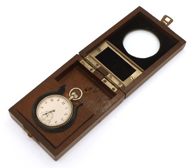 Lot 125 - A Royal Navy chrome plated open faced deck pocket watch