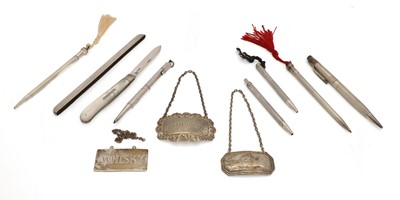 Lot 130 - Five silver propelling Bridge pencils