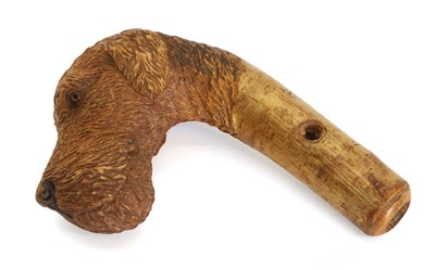 Lot 302 - A terrier's head walking stick handle