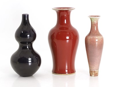 Lot 82 - Three Chinese monochrome vases