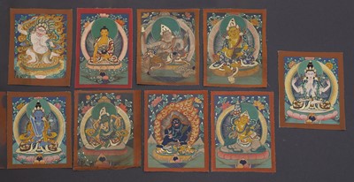 Lot 54 - Nine Tibetan thangkas