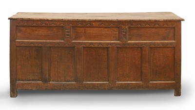 Lot 511 - A boarded oak and elm coffer