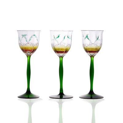 Lot 123 - A group of three Theresienthal hock glasses