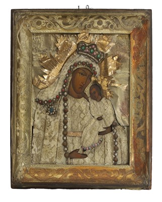Lot 304 - An Eastern Orthodox icon of The Mother of God and Christ child