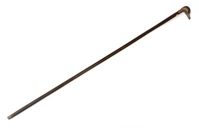 Lot 261 - A silver-mounted duck's head walking cane