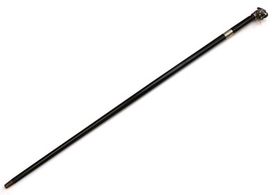 Lot 328 - An Austrian silver-mounted jaguar head walking cane