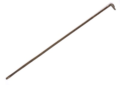 Lot 258 - A silver-mounted dog's head walking cane