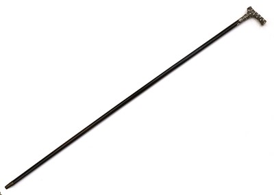 Lot 321 - A silver-mounted walking cane