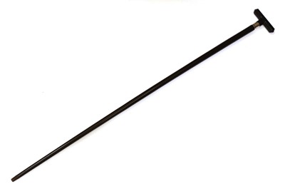 Lot 263 - A silver and black onyx facet-cut walking cane