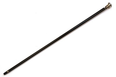 Lot 315 - A silver and blue guilloche enamelled walking cane