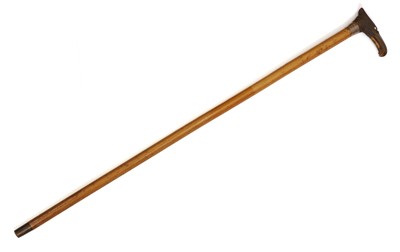 Lot 254 - A horn and silver-mounted walking cane