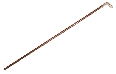 Lot 259 - A Russian silver-mounted walking cane