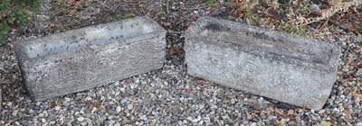 Lot 553 - A pair of rectangular composite planters