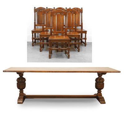 Lot 503 - An Elizabethan style oak refectory table