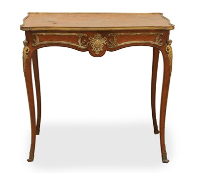 Lot 505 - A French parquetry inlaid side table