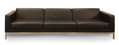 Lot 509 - A Hitch Mylius black leather settee