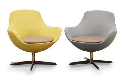 Lot 512 - Two Herman Miller tub swivel chairs