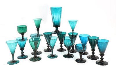 Lot 151 - A collection of green drinking glasses