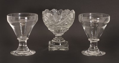 Lot 154 - A pair of substantial glass rummers