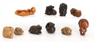 Lot 53 - A collection of Japanese wood netsuke
