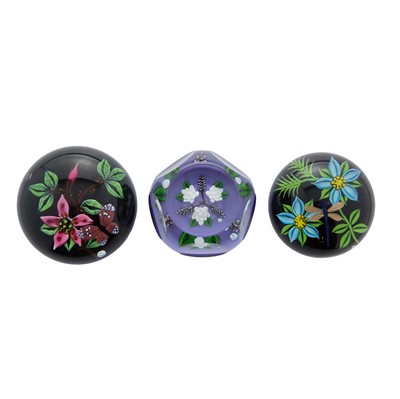 Lot 46 - A group of three William Manson glass paperweights